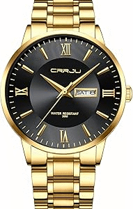 Men's 3-Hand Quartz Watch with Diamond Dial and Edge to Edge Crystal